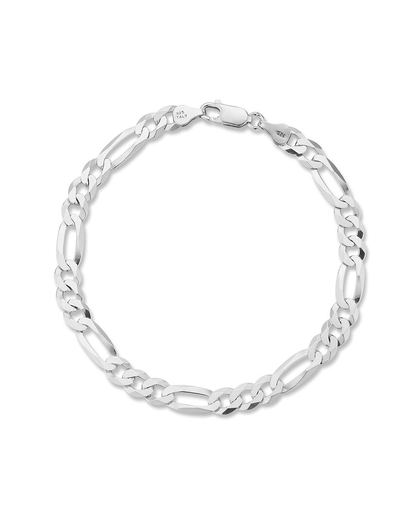 Yield Of Men 18k Over Silver 7mm Figaro Chain Bracelet