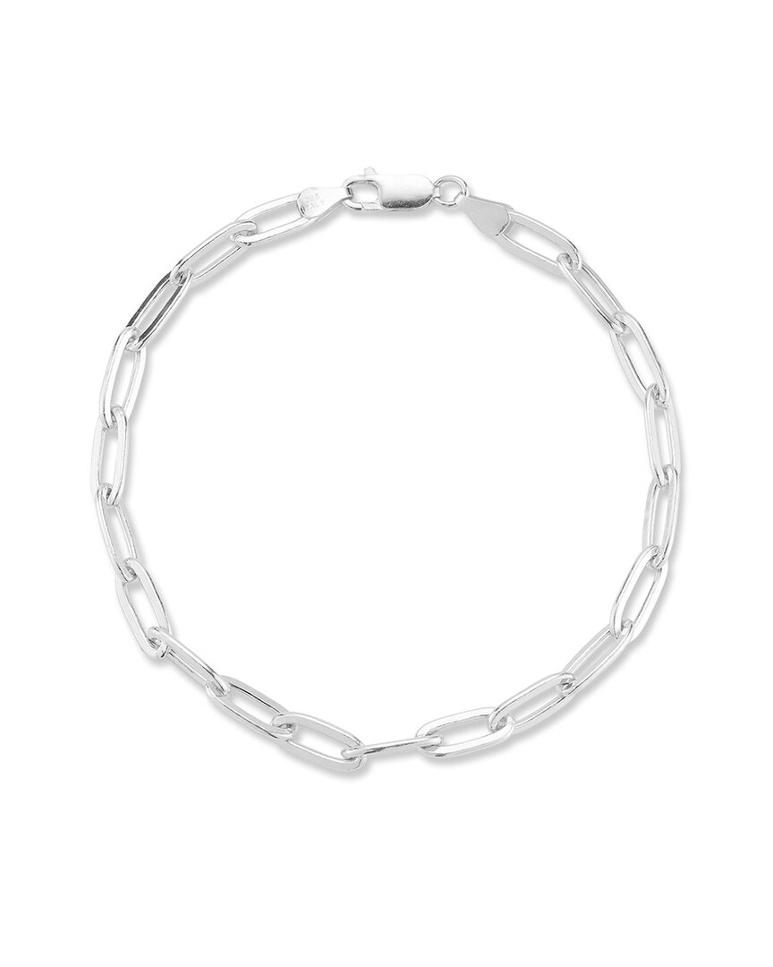 Yield Of Men 18k Over Silver 3mm Paperclip Chain Bracelet In White
