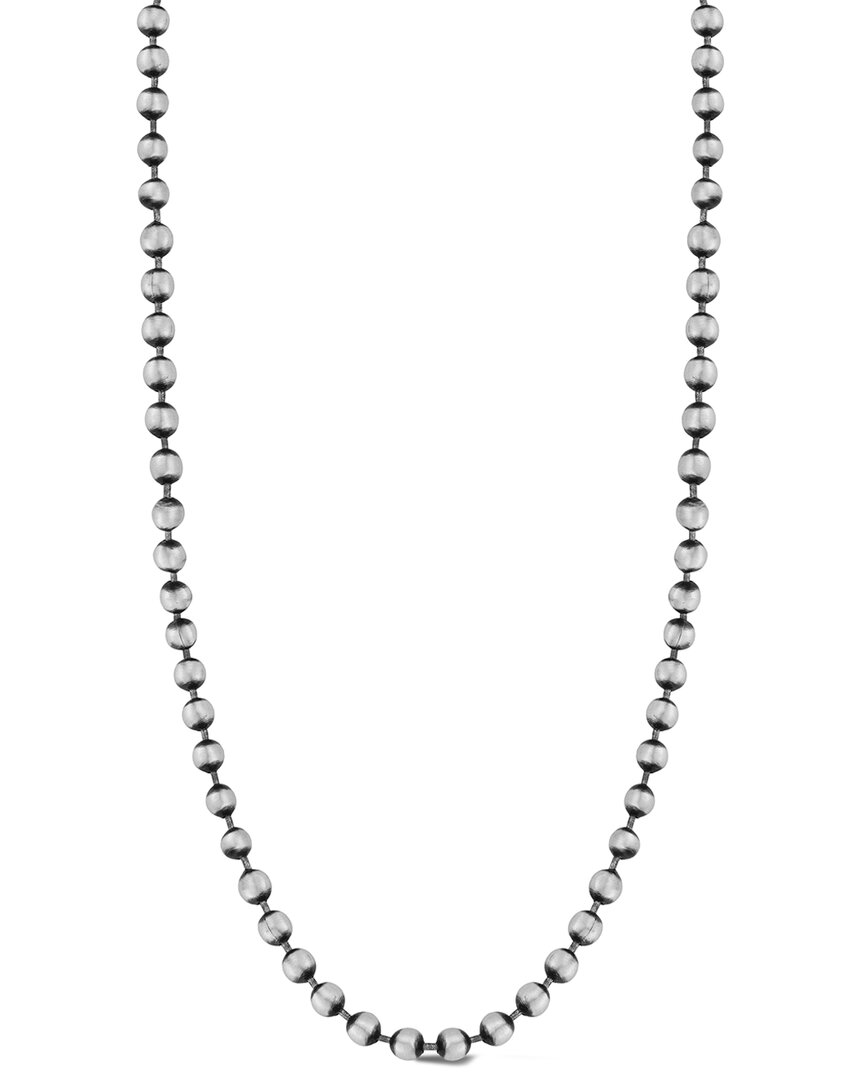 Yield Of Men Silver Ball Chain Necklace In Black