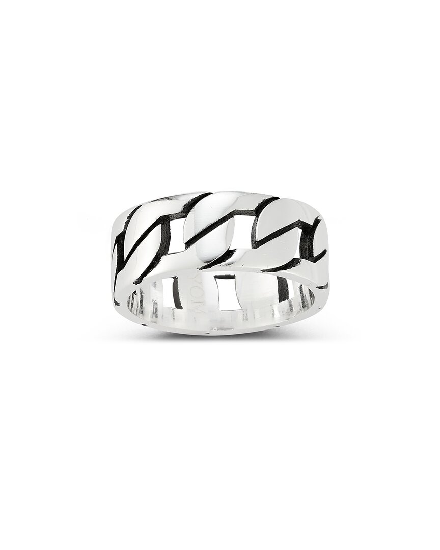 Yield Of Men Sterling Silver Curb Chain Ring
