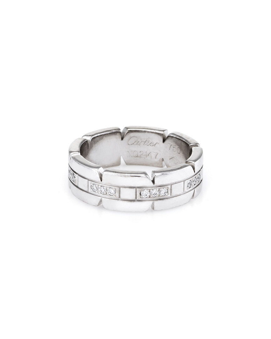 Shop Cartier 18k White Gold 0.17 Ct. Tw. Diamond Francaise Ring (authentic )