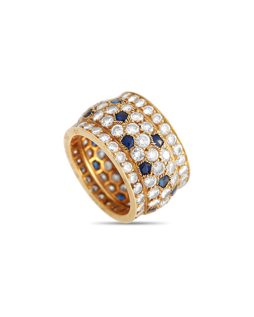 Cartier 18k 5.50 Ct. Tw. Diamond & Sapphire Nigeria Ring (authentic )