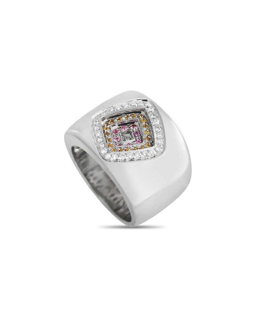 Piero Milano 18k 0.41 Ct. Tw. Diamond & Sapphire Ring (authentic )
