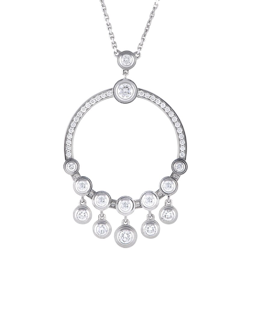 Cartier 18k 0.75 Ct. Tw. Diamond Dangle Hoop Necklace (authentic )