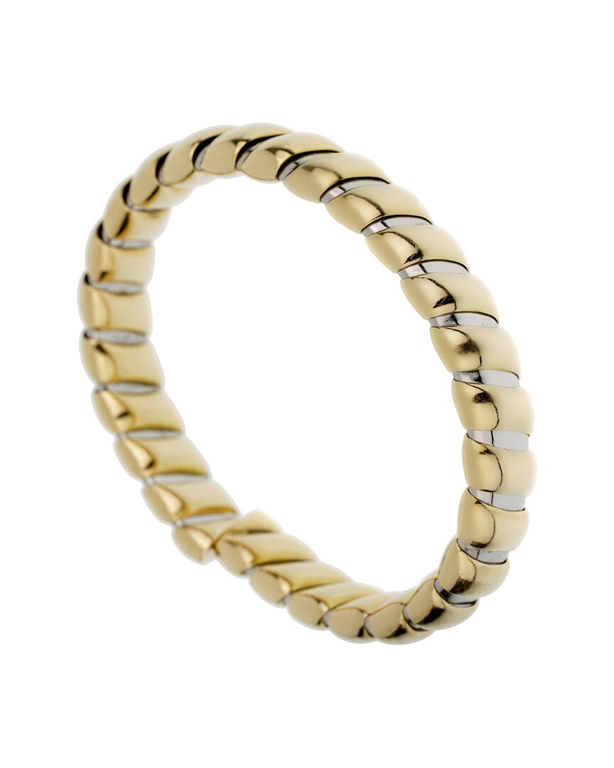 Dnu Bvlgari Bulgari 18k & Stainless Steel Tubogas Cuff Bracelet (authentic )