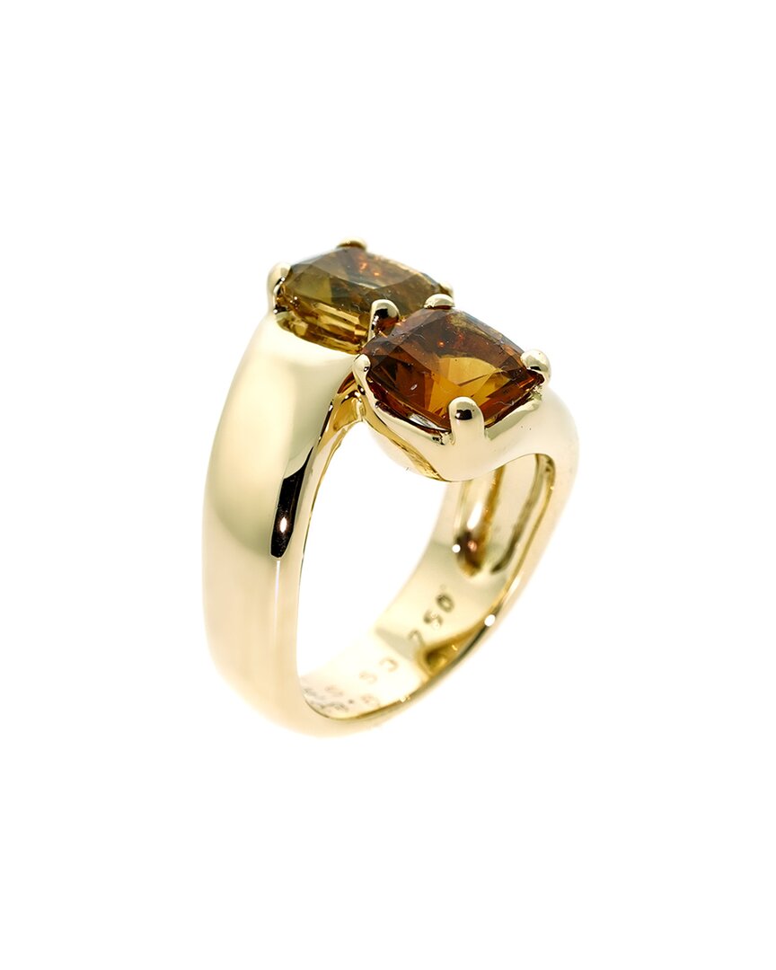 Hermes Hermès 18k 4.00 Ct. Tw. Citrine Bypass Cocktail Ring (authentic )