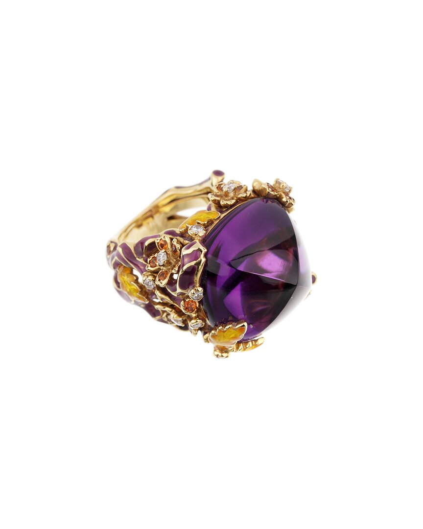 Dior 18k 42.35 Ct. Tw. Diamond & Gemstone Ella Cocktail Ring (authentic Pre-loved)