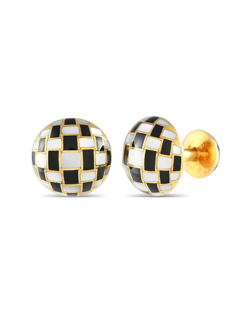 Tiffany & Co . 18k Onyx Mother Of Pearl Cufflinks (authentic )