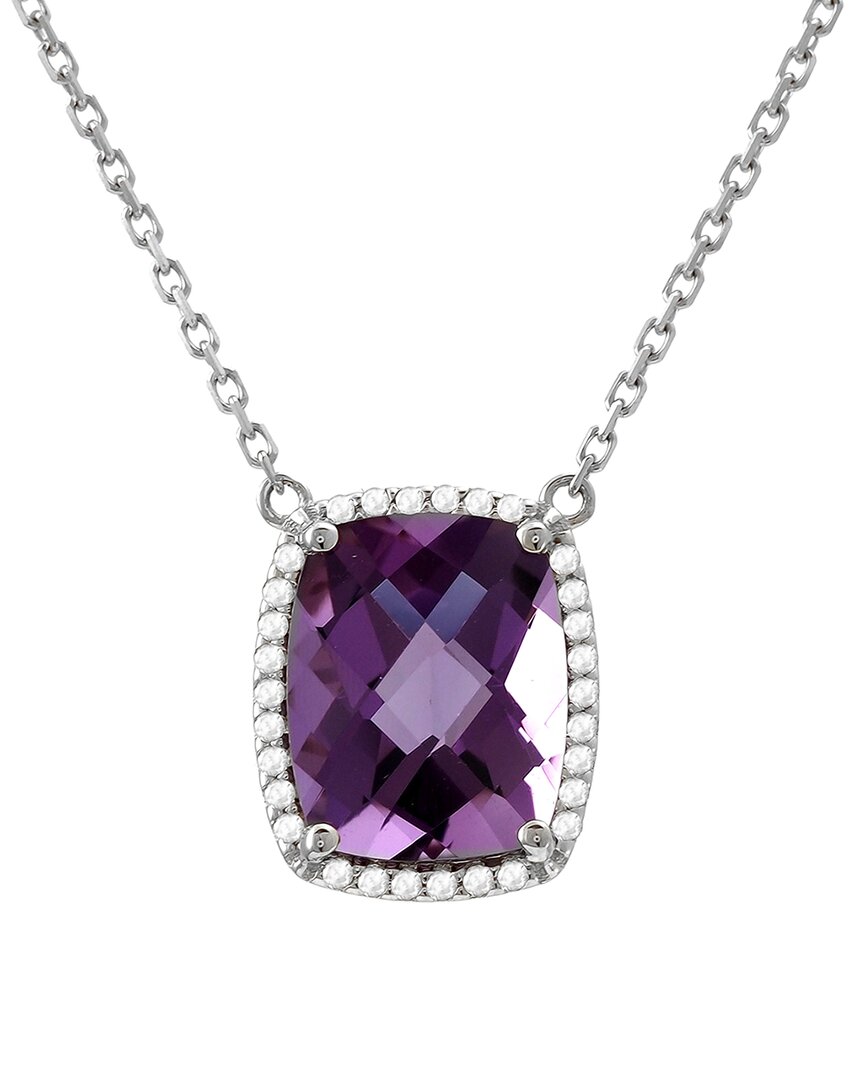 Gemstones 14k 2.69 Ct. Tw. Diamond & Amethyst Necklace