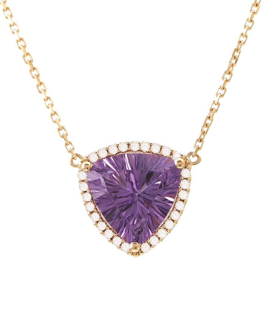 Gemstones 14k 2.83 Ct. Tw. Diamond & Amethyst Necklace