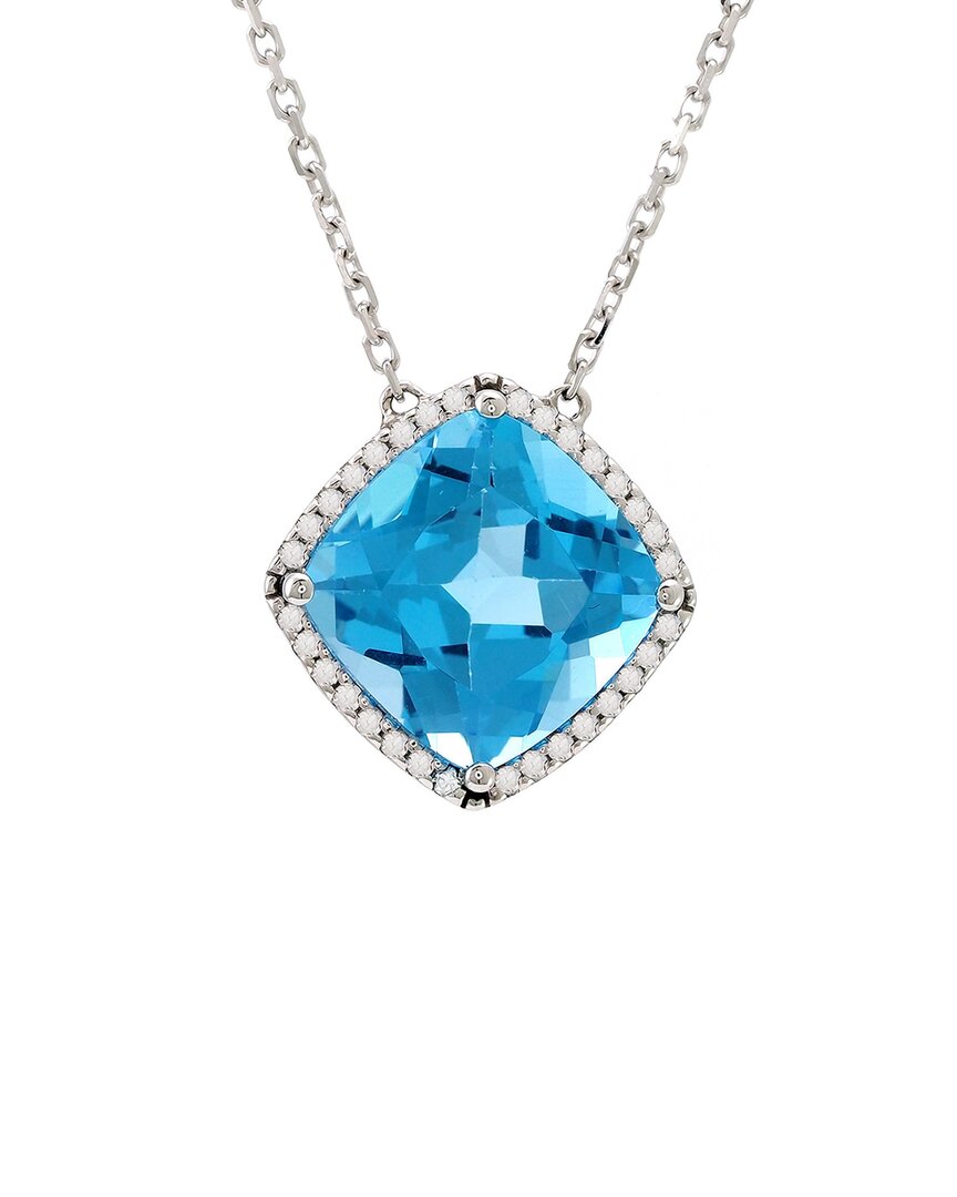 Gemstones Blue Topaz Necklace (14k) 16+2 (promo) 10031bt-25