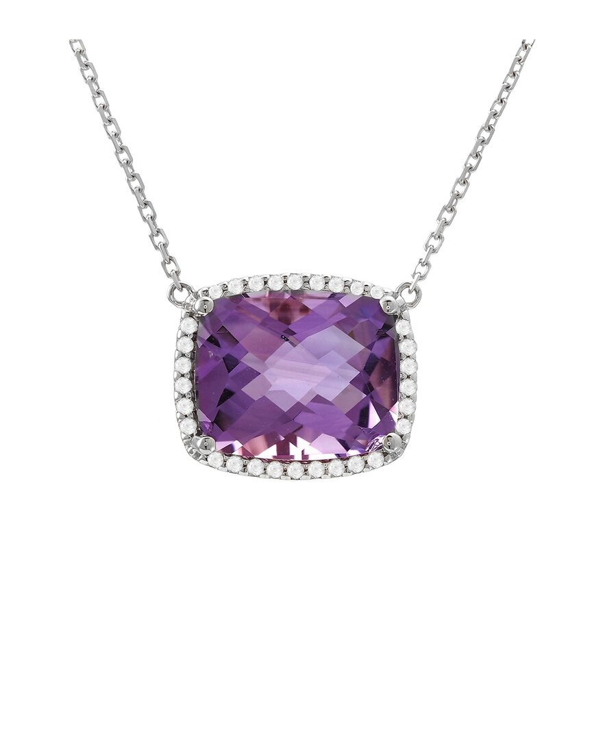 Gemstones 14k 4.97 Ct. Tw. Diamond & Amethyst Necklace