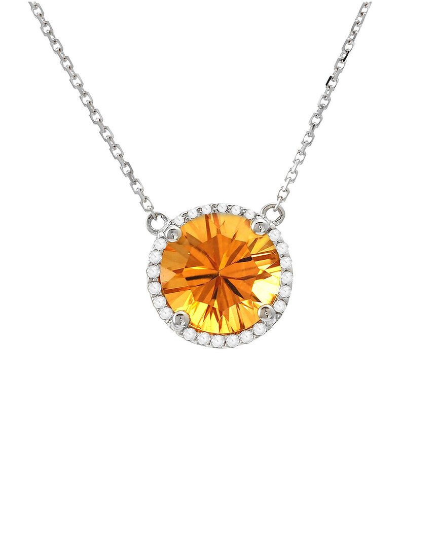 Gemstones 14k 1.78 Ct. Tw. Diamond & Citrine Necklace