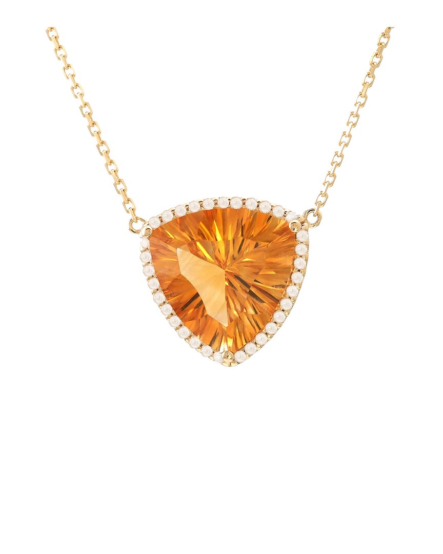 Gemstones 14k 4.09 Ct. Tw. Diamond & Citrine Necklace