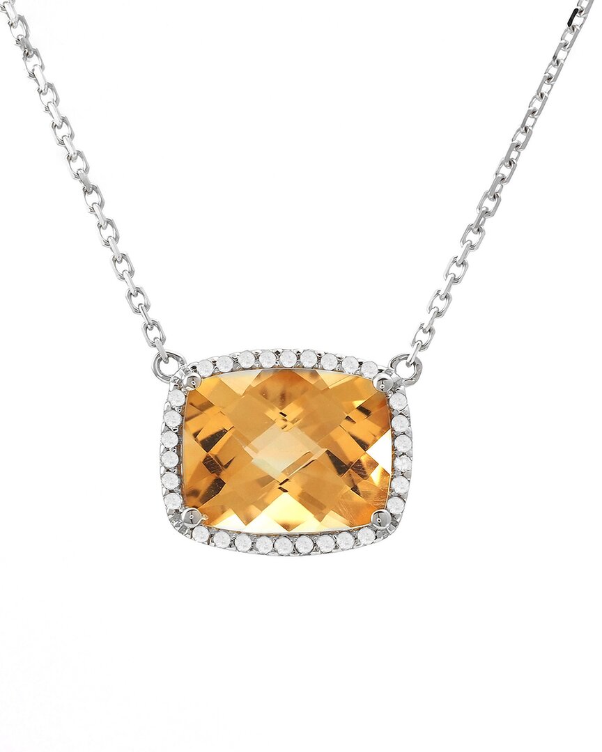 Gemstones 14k 4.79 Ct. Tw. Diamond & Citrine Necklace