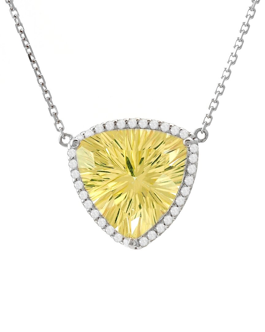 Gemstones 14k 4.88 Ct. Tw. Diamond & Lemon Quartz Necklace