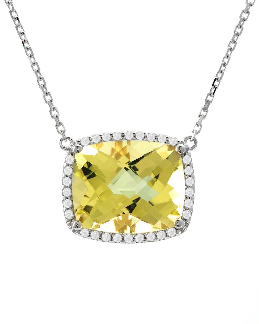 Shop Gemstones 14k 4.84 Ct. Tw. Diamond & Lemon Quartz Necklace