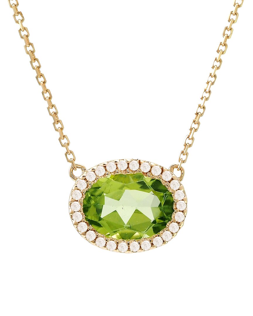 Gemstones 14k 1.38 Ct. Tw. Diamond & Peridot Necklace
