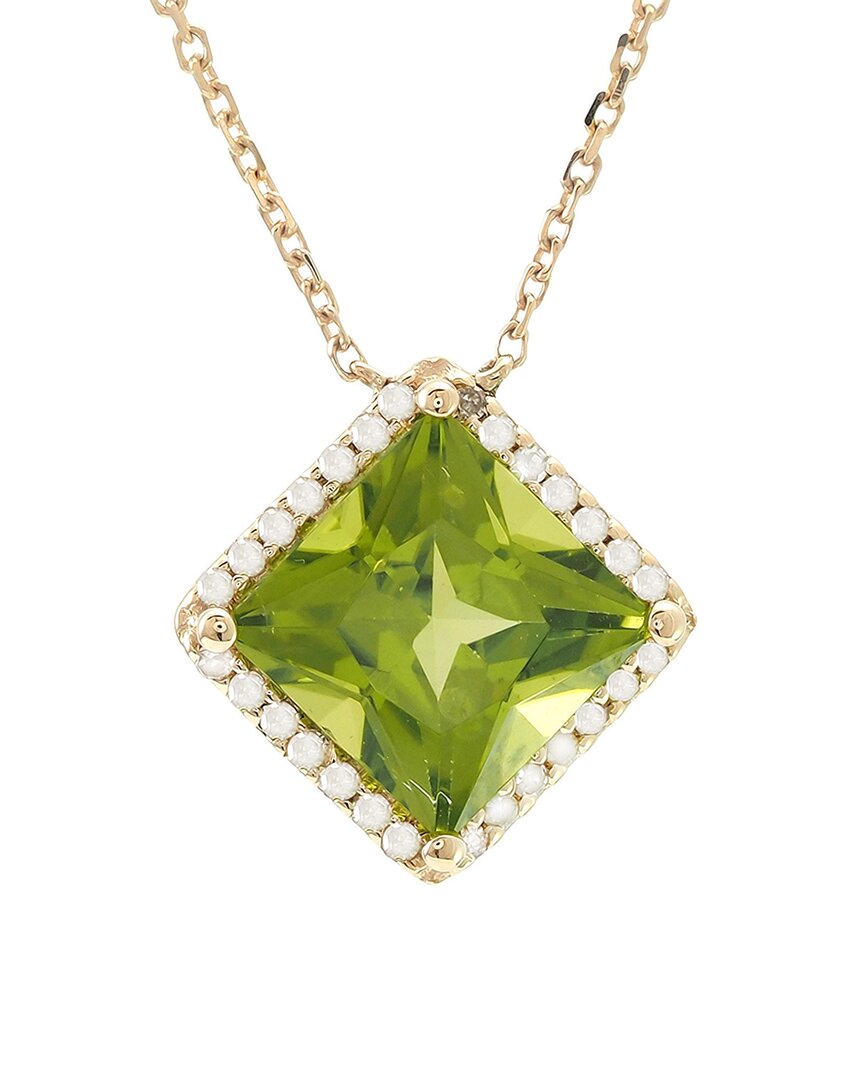 Gemstones 14k 1.78 Ct. Tw. Diamond & Peridot Necklace