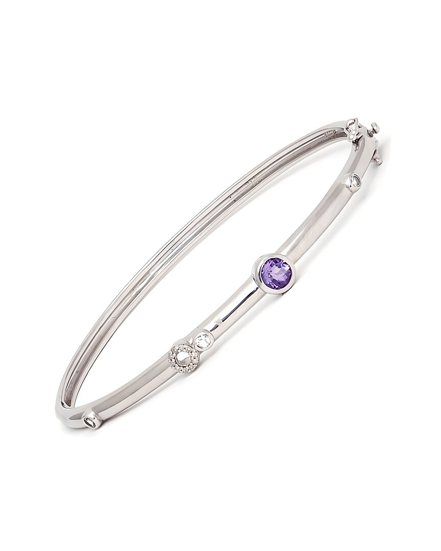 Gemstones Silver 0.72 Ct. Tw. Diamond & Multiple Bangle Bracelet