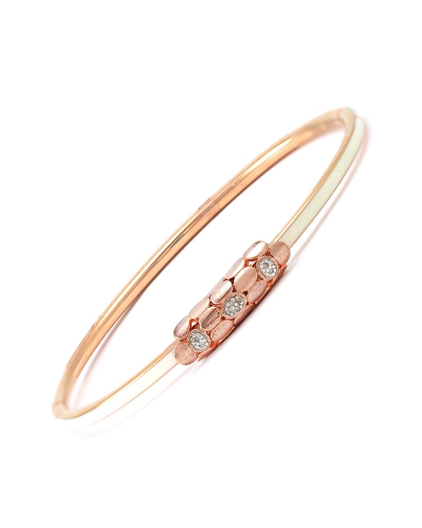 Diamond Select Cuts Silver & Steel 0.03 Ct. Tw. Diamond Station Bangle Bracelet