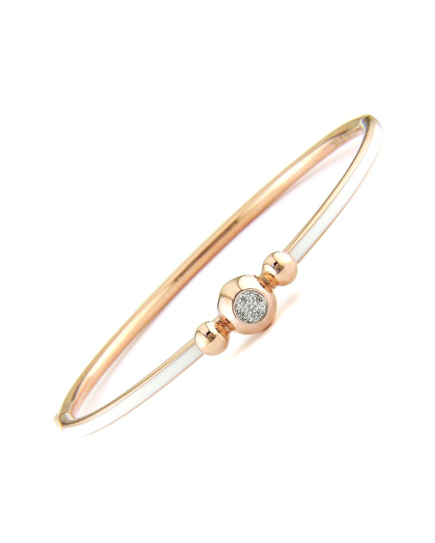 Diamond Select Cuts Silver & Steel 0.01 Ct. Tw. Diamond Bangle Bracelet