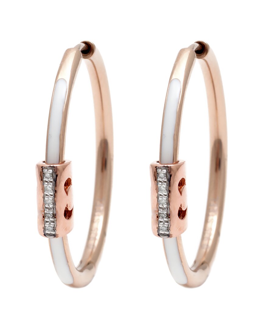 Diamond Select Cuts Silver & Steel 0.03 Ct. Tw. Diamond Station Earrings