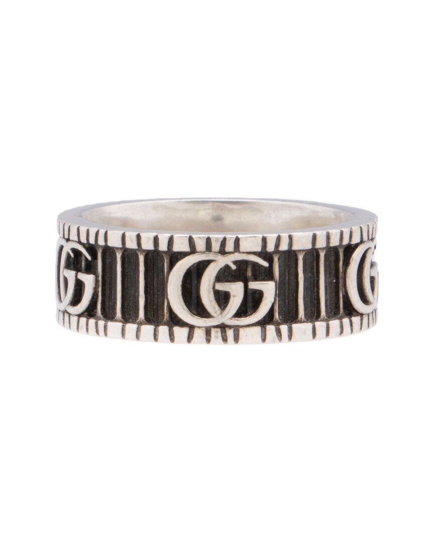Gucci Silver Gg Wide Ring (authentic Pre-loved) In Metallic