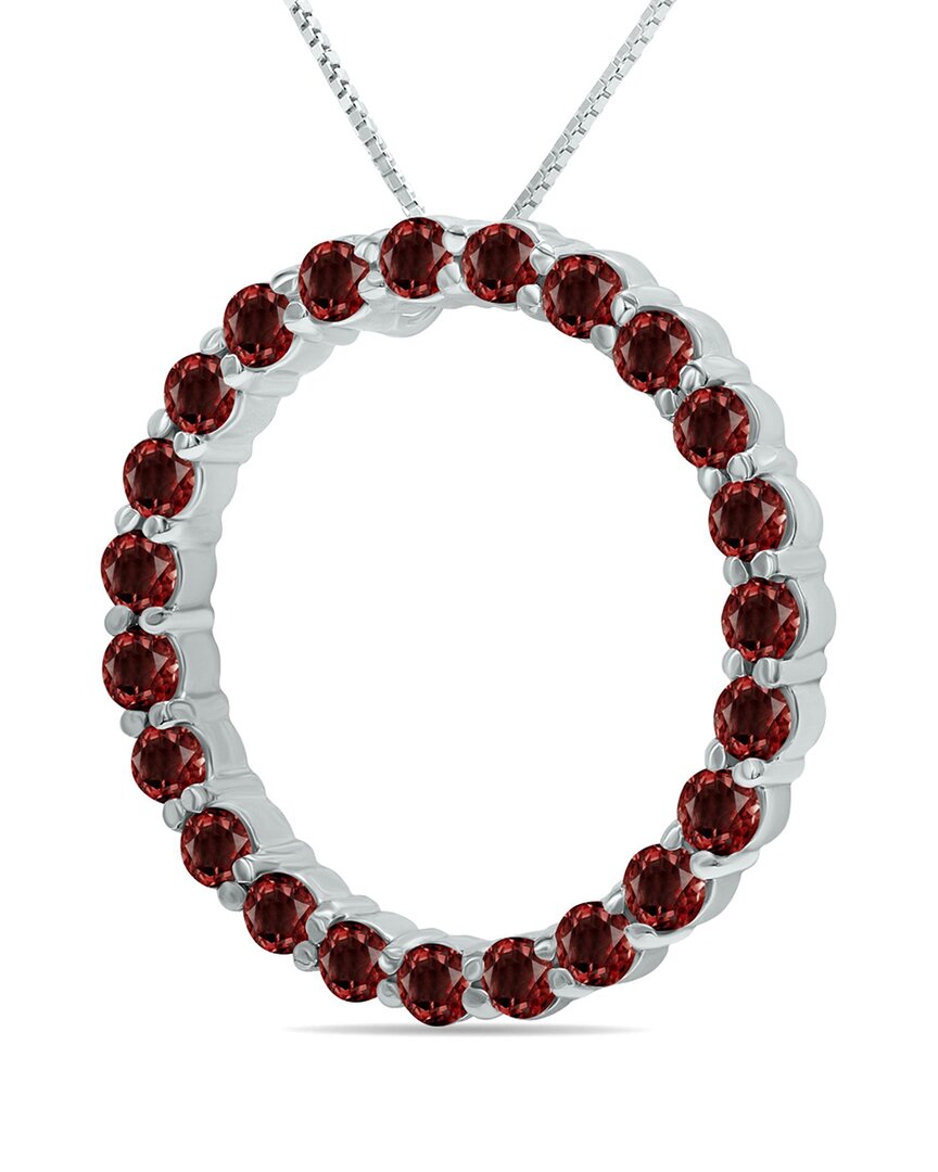 GEM SPARK GEM SPARK SILVER 2.95 CT. TW. GARNET NECKLACE