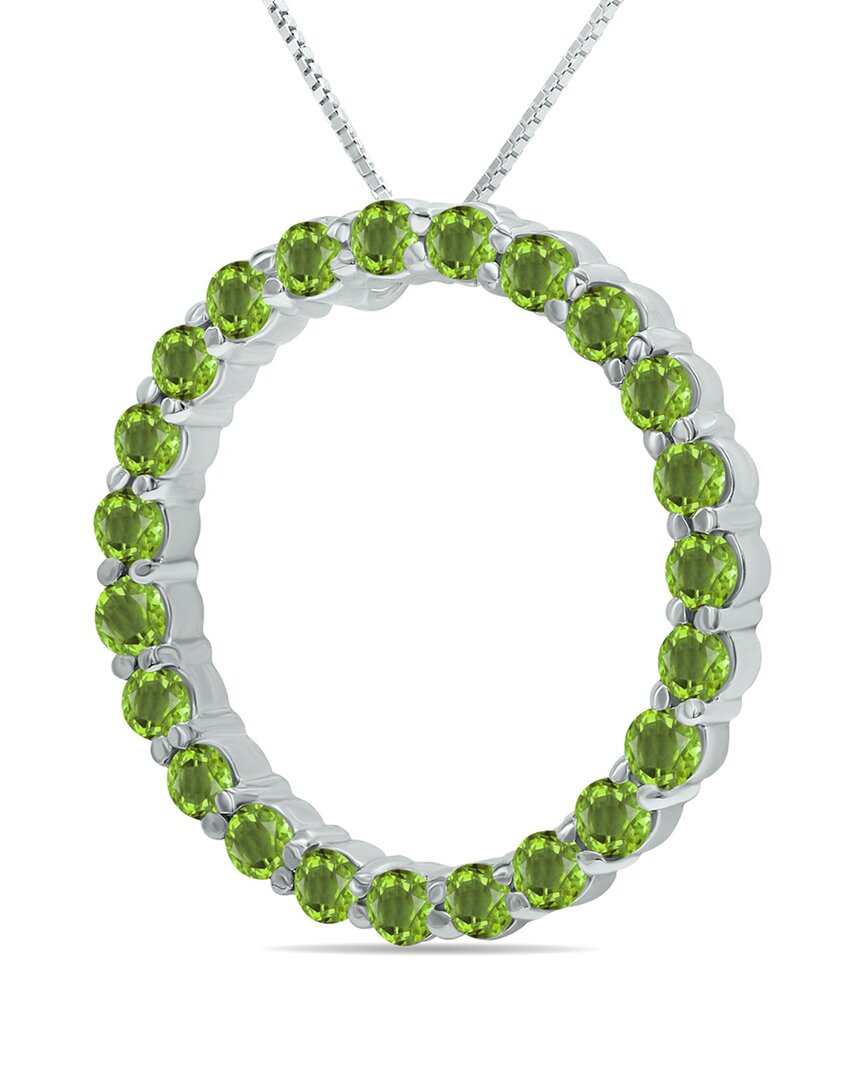 GEM SPARK GEM SPARK SILVER 2.95 CT. TW. PERIDOT NECKLACE