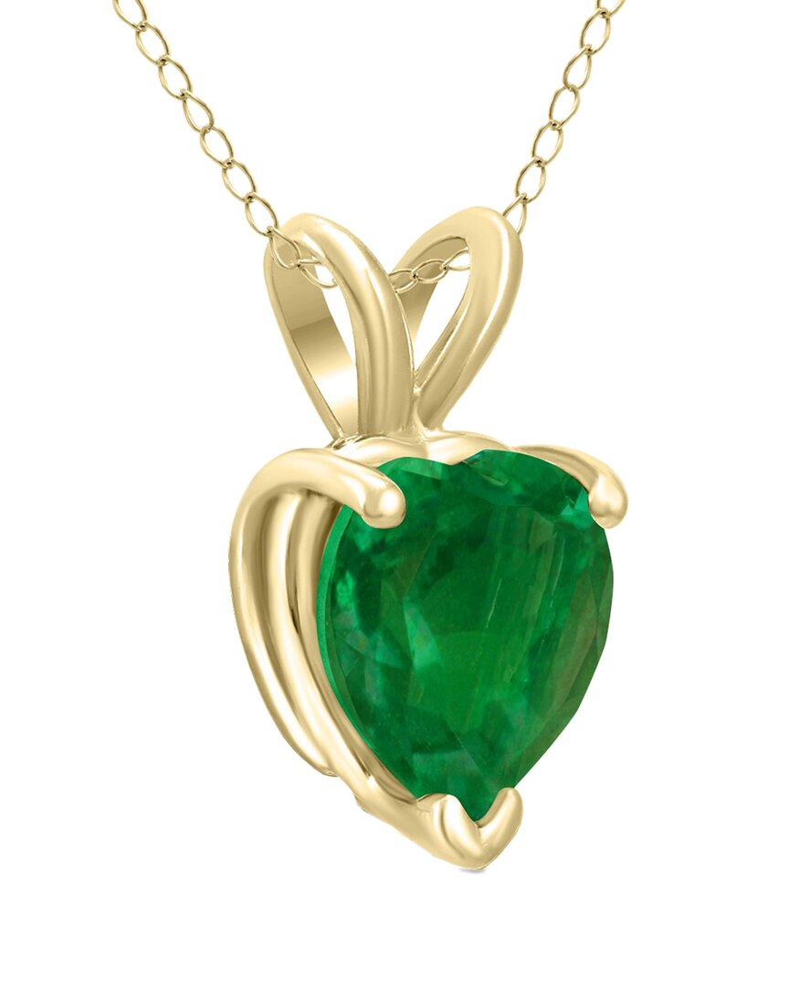 Gem Spark 14k 0.45 Ct. Tw. Emerald Necklace In Gold
