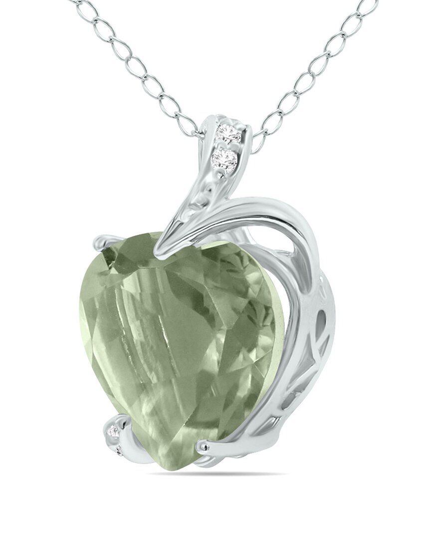 Gem Spark 14k 4.78 Ct. Tw. Diamond & Green Amethyst Necklace