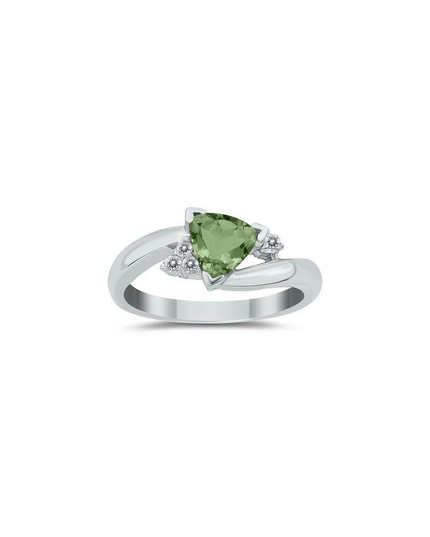 Gem Spark 14k 0.78 Ct. Tw. Diamond & Green Amethyst Ring