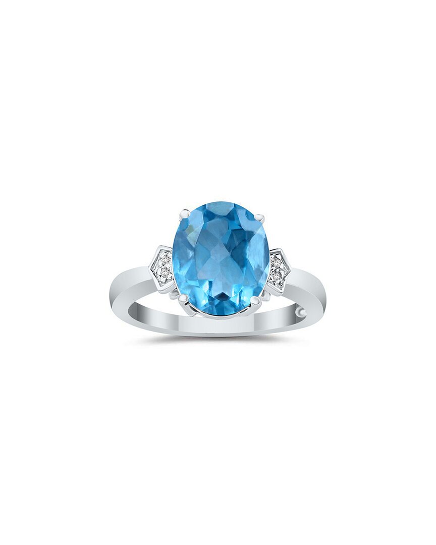 Gem Spark 14k 3.52 Ct. Tw. Diamond & Blue Topaz Ring