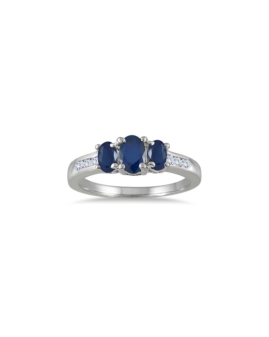 Gem Spark 14k 0.82 Ct. Tw. Diamond & Sapphire Ring