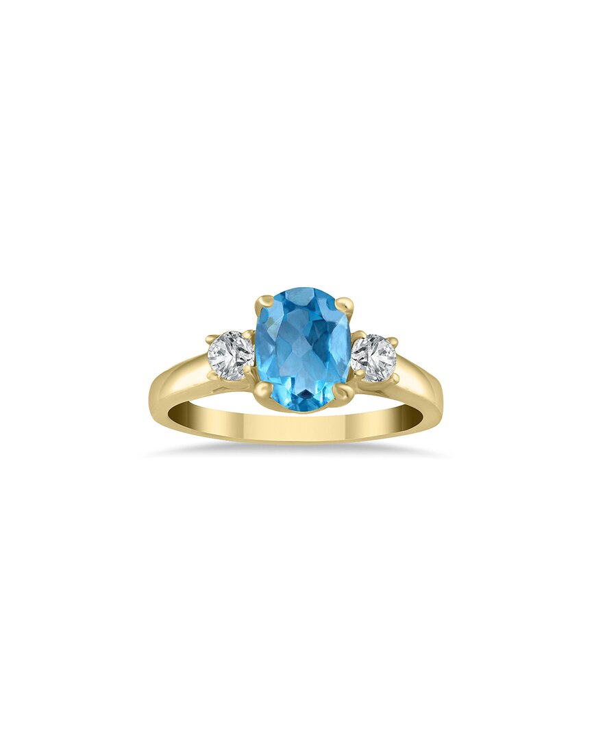 GEM SPARK GEM SPARK 14K 1.98 CT. TW. DIAMOND & BLUE TOPAZ RING