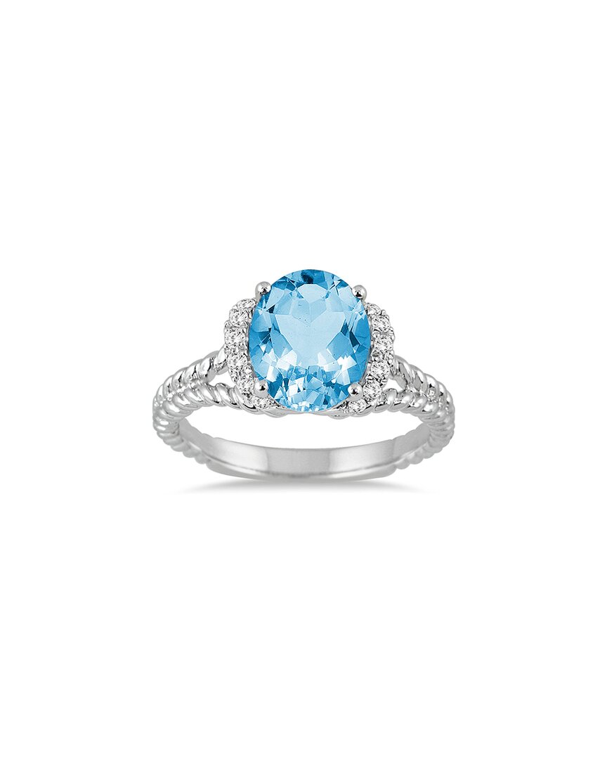 Gem Spark 14k 2.39 Ct. Tw. Diamond & Blue Topaz Ring