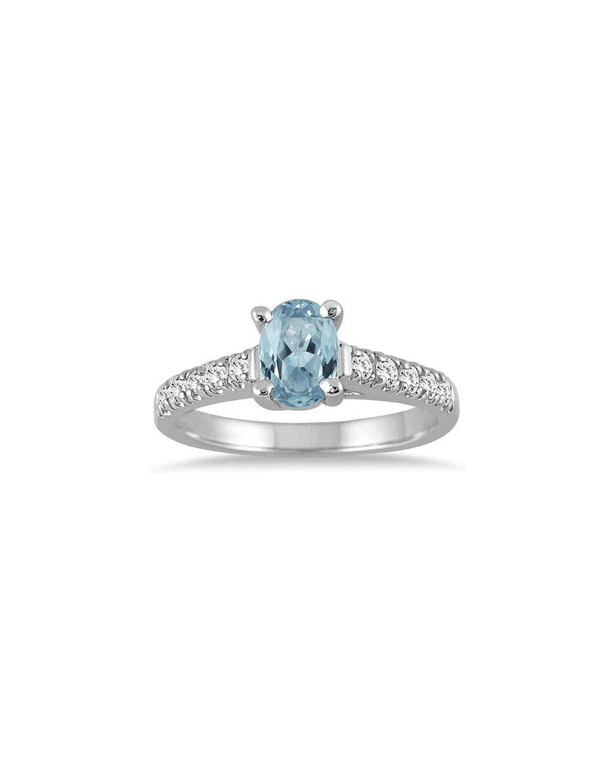 Gem Spark 14k 1.19 Ct. Tw. Diamond & Aquamarine Ring