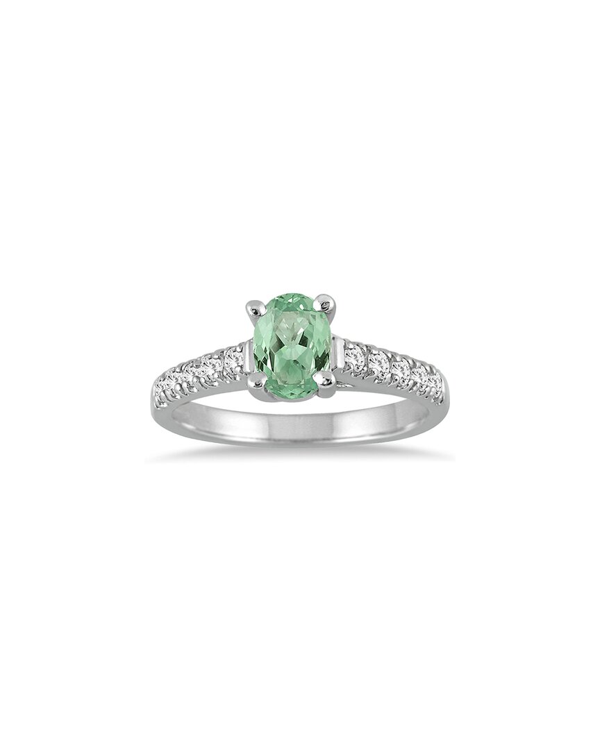 Gem Spark 14k 1.19 Ct. Tw. Diamond & Green Amethyst Ring