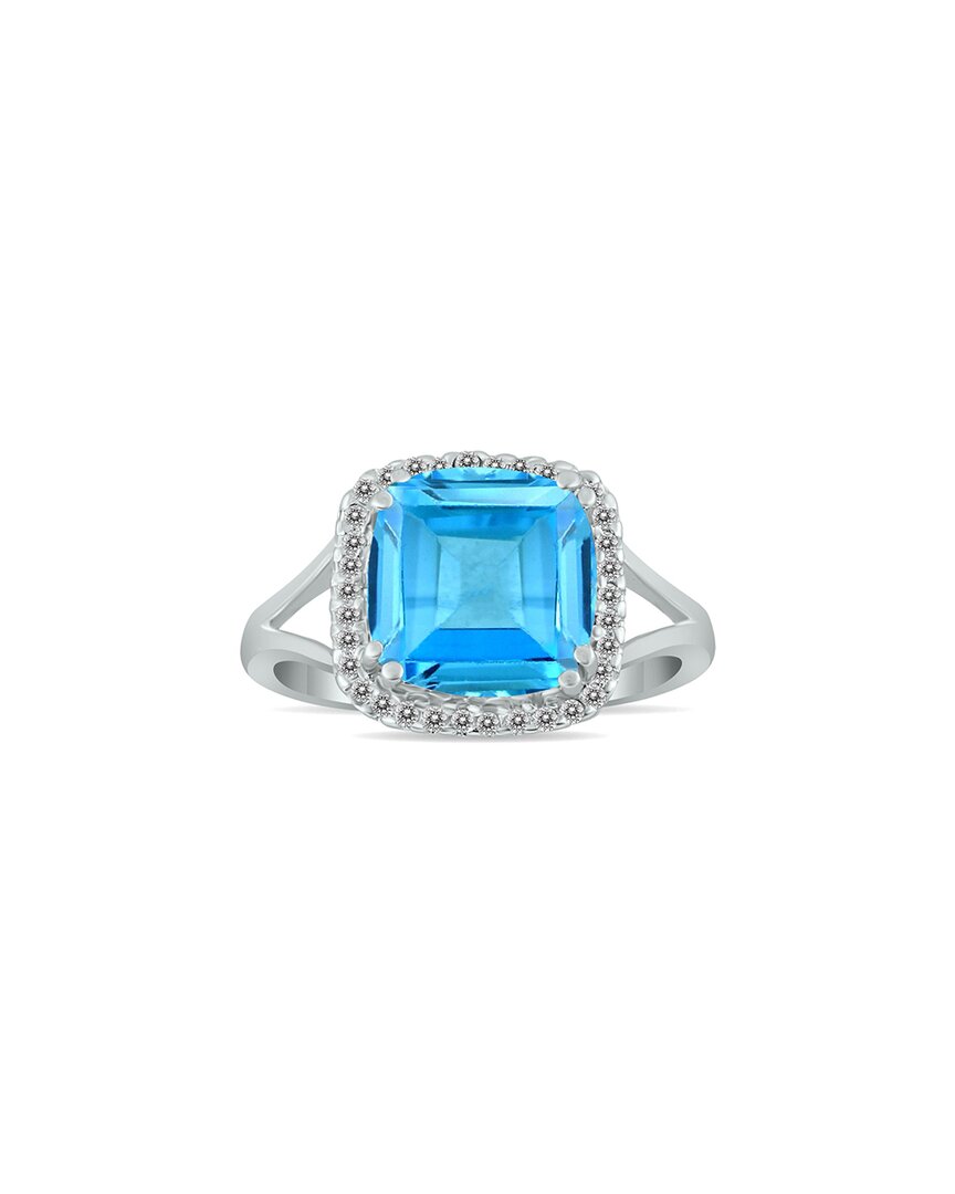 Gem Spark 14k 5.41 Ct. Tw. Diamond & Blue Topaz Ring