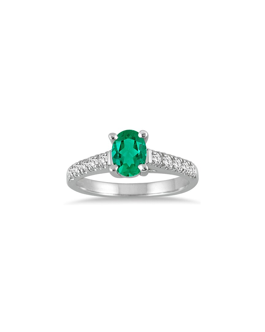 Gem Spark 14k 1.19 Ct. Tw. Diamond & Emerald Ring In Metallic