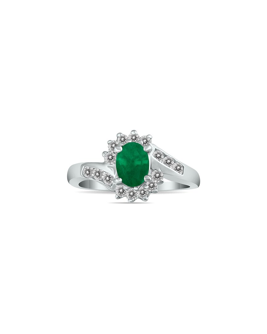 Gem Spark 14k 1.41 Ct. Tw. Diamond & Emerald Ring In Metallic