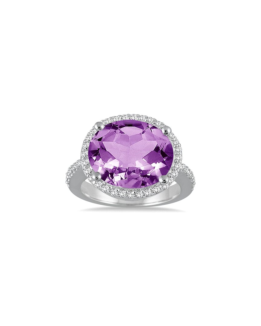 Gem Spark 14k 8.30 Ct. Tw. Diamond & Amethyst Ring
