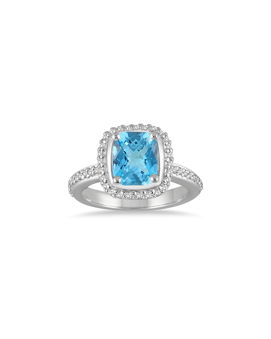 Gem Spark 14k 4.51 Ct. Tw. Diamond & Blue Topaz Ring