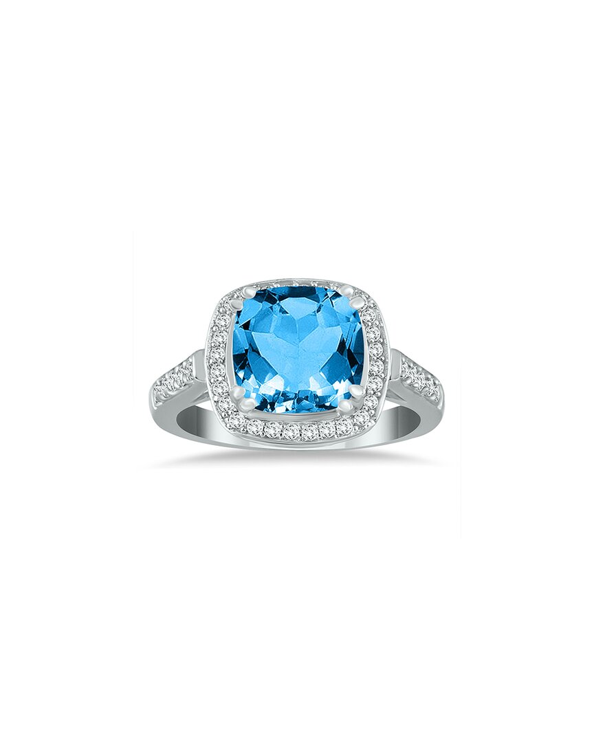 Gem Spark 14k 3.74 Ct. Tw. Diamond & Blue Topaz Ring