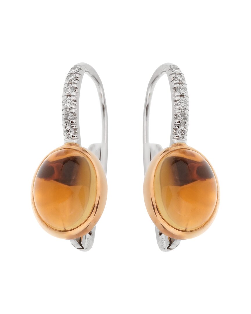 Mimi Milano 18k 6.49 Ct. Tw. Diamond & Citrine Drop Earrings (authentic Pre-  Owned)