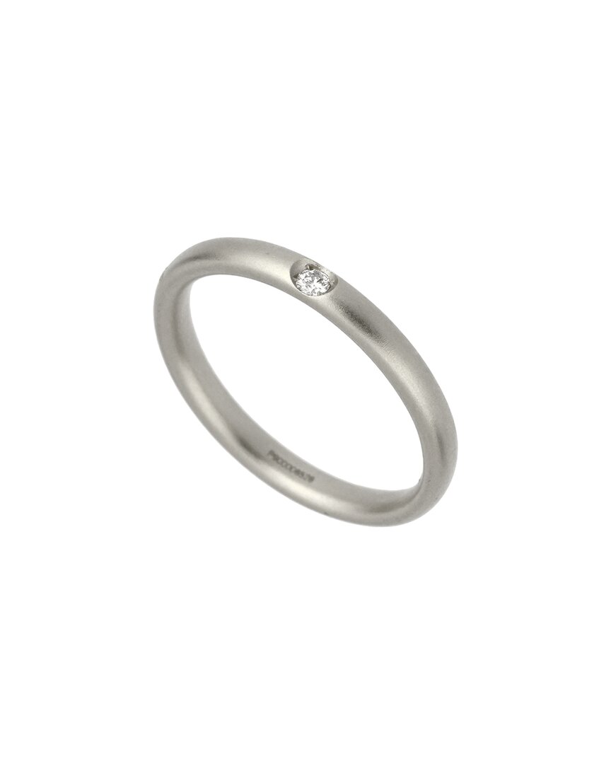 Pomellato 18k 0.03 Ct. Tw. Diamond Satin Finish Ring (authentic )