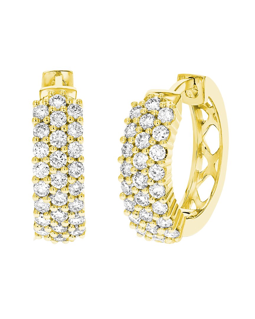 Amairah Silver 1.00 Ct. Tw. Lab-grown Diamond Hoop Earrings In Gold