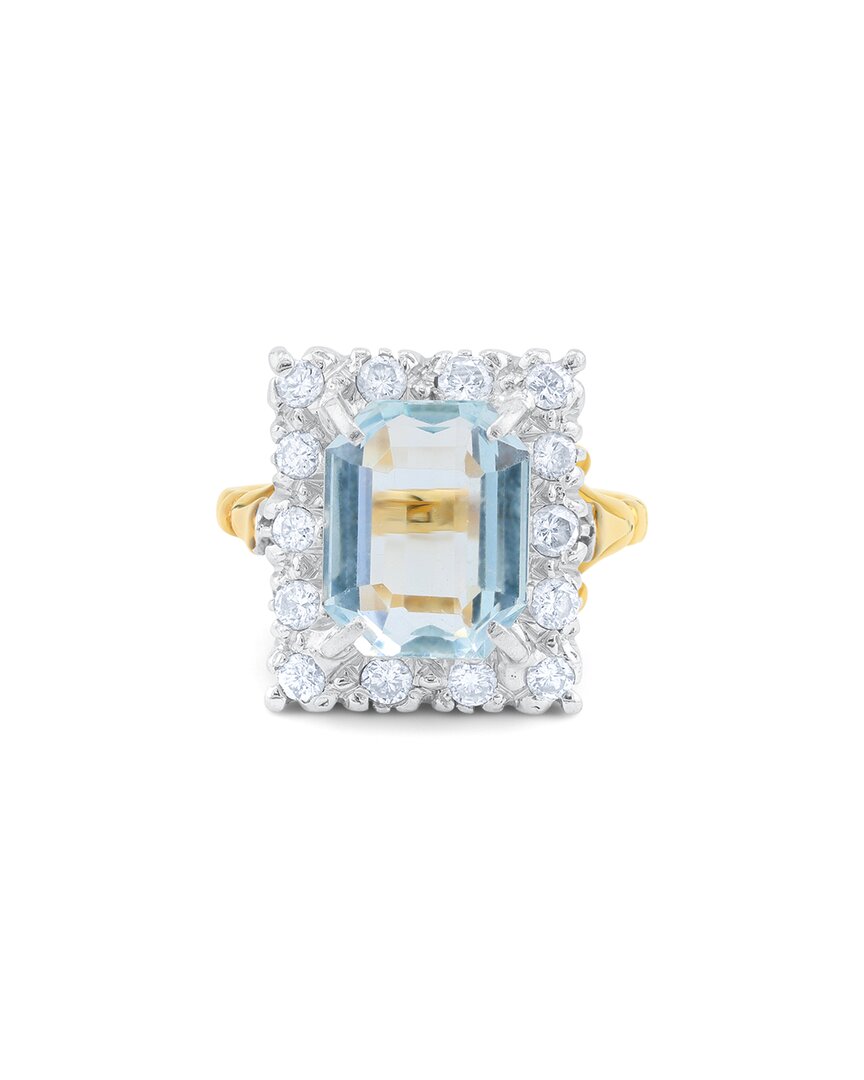 Diana M. Fine Jewelry 18k Two-tone 7.05 Ct. Tw. Diamond & Aquamarine Ring