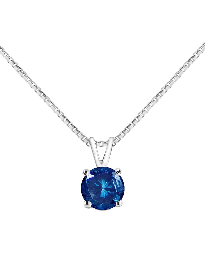 Haus Of Brilliance 14k 0.25 Ct. Tw. Lab-grown Diamond Pendant Necklace In Blue